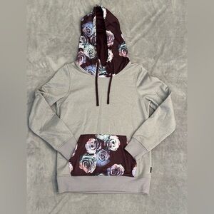 Empyre Burgundy and Gray Pullover Hoodie